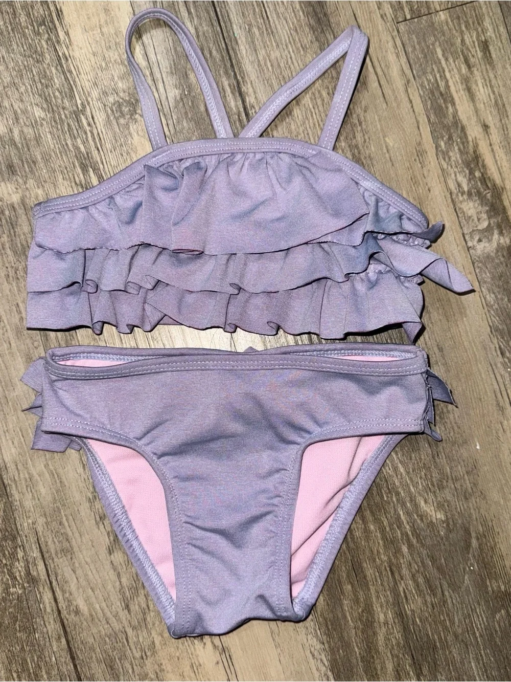 Cat & Jack Girls' Lavender Ruffle Bikini